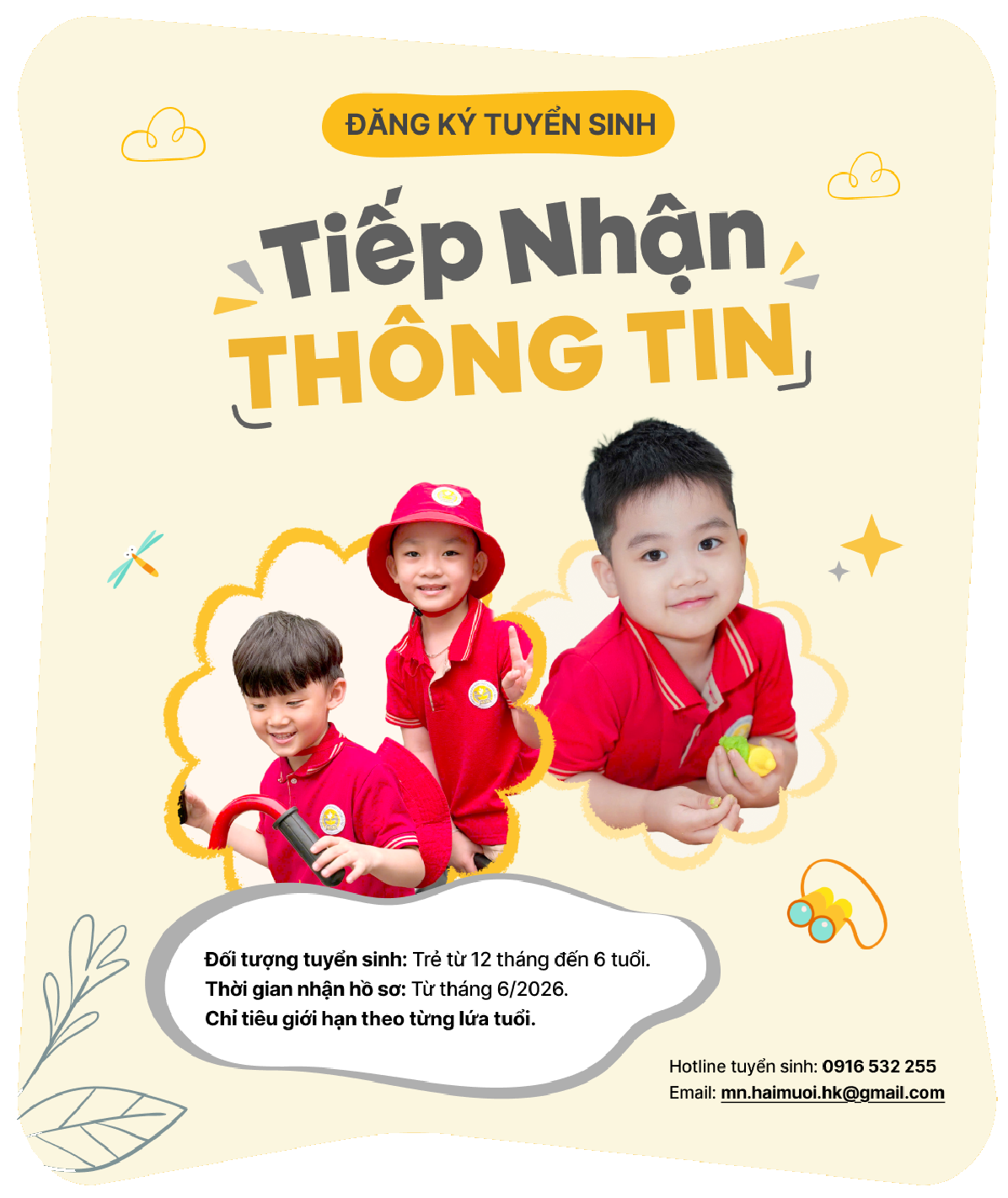 Đăng ký tuyển sinh - Tiếp nhận thông tin